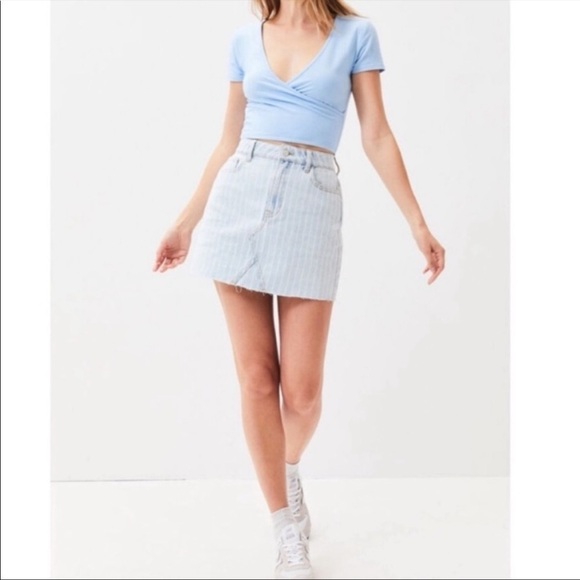 PacSun Vintage Striped Denim Mini Skirt - Picture 3 of 9